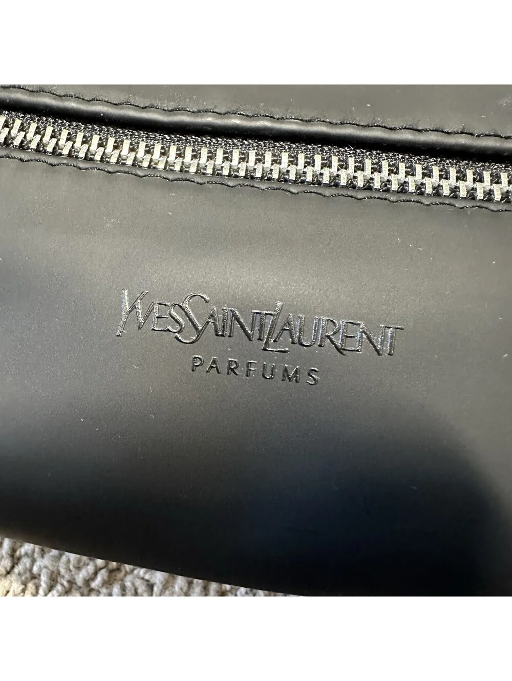 Yves Saint Laurent Parfums Small Black Cosmetic Toiletry Zip Pouch - Picture 2 of 10